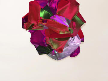 Photograph of aluminum artwork 