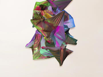 Photograph of aluminum artwork 