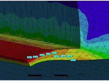 Numerical model of stress in damaged pipe section