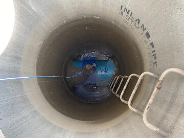 Sensors installed on water pipe near location of sink hole