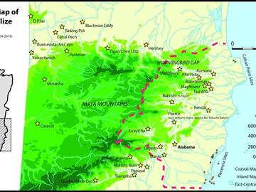 Map of East-Central Belize