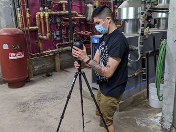 Brendon Many Bears Scanning the Old Sun Boiler Room