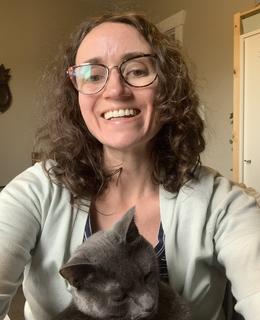 Alexandra Giancarlo with her cat