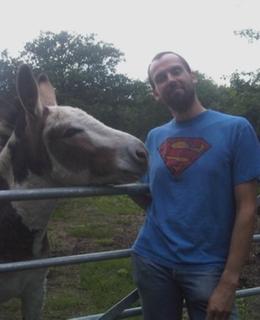 Thilo Pfau with his donkey