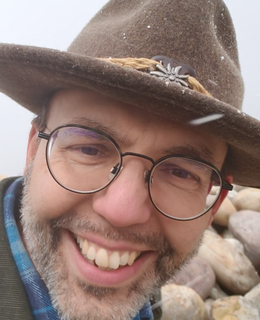 Selfie on the snowy bank of the Bow River