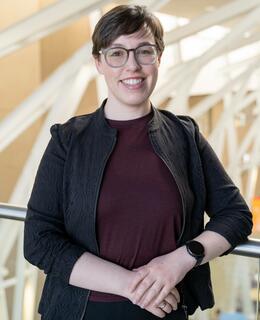 Bronwen Parry photographed on HMRB walkway.