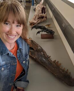 Annie Quinney with fossils