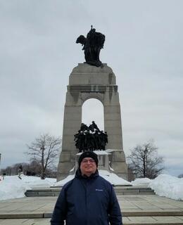 In front of National War memorial, Ottawa.