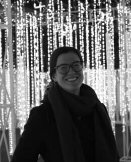 Black and white photo of Hannah Anderson