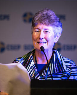 Dr. DB speaking at a conference.