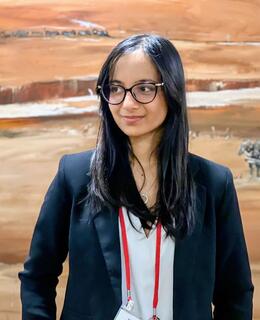 Woman in a black blazer